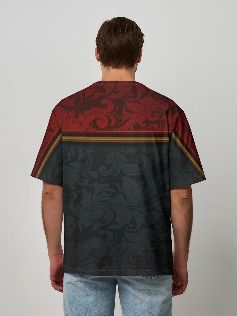 Мужская футболка оверсайз / Кружева на карбоне | Lace Carbone