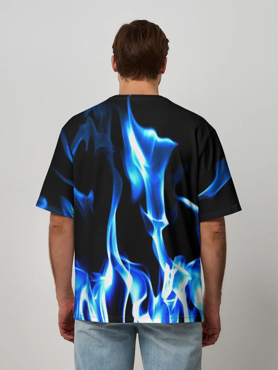 Мужская футболка оверсайз / Огонь