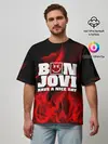 Мужская футболка оверсайз / BON JOVI