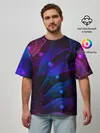 Мужская футболка оверсайз / NEON FRACTAL