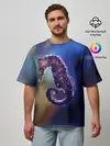 Мужская футболка оверсайз / Морской конёк