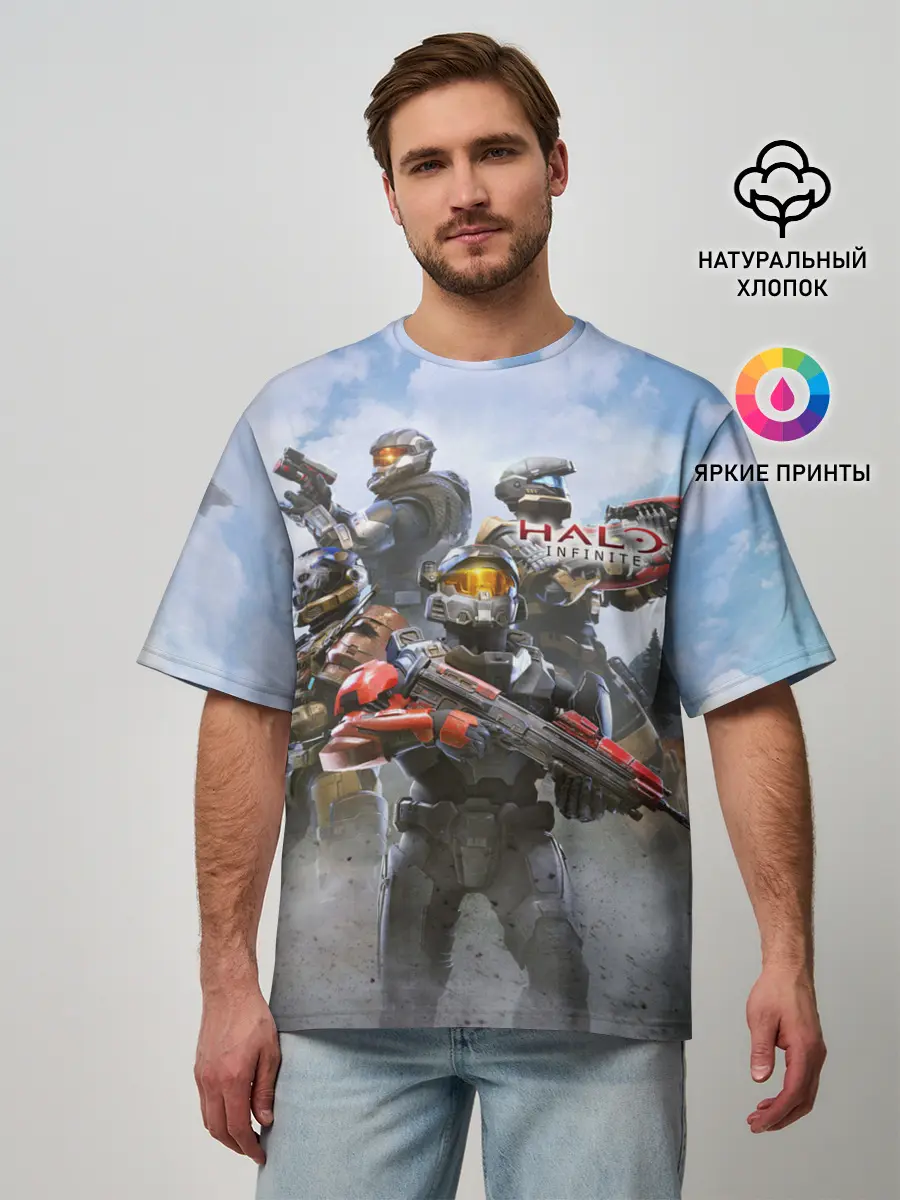 Мужская футболка оверсайз / Halo Infinite