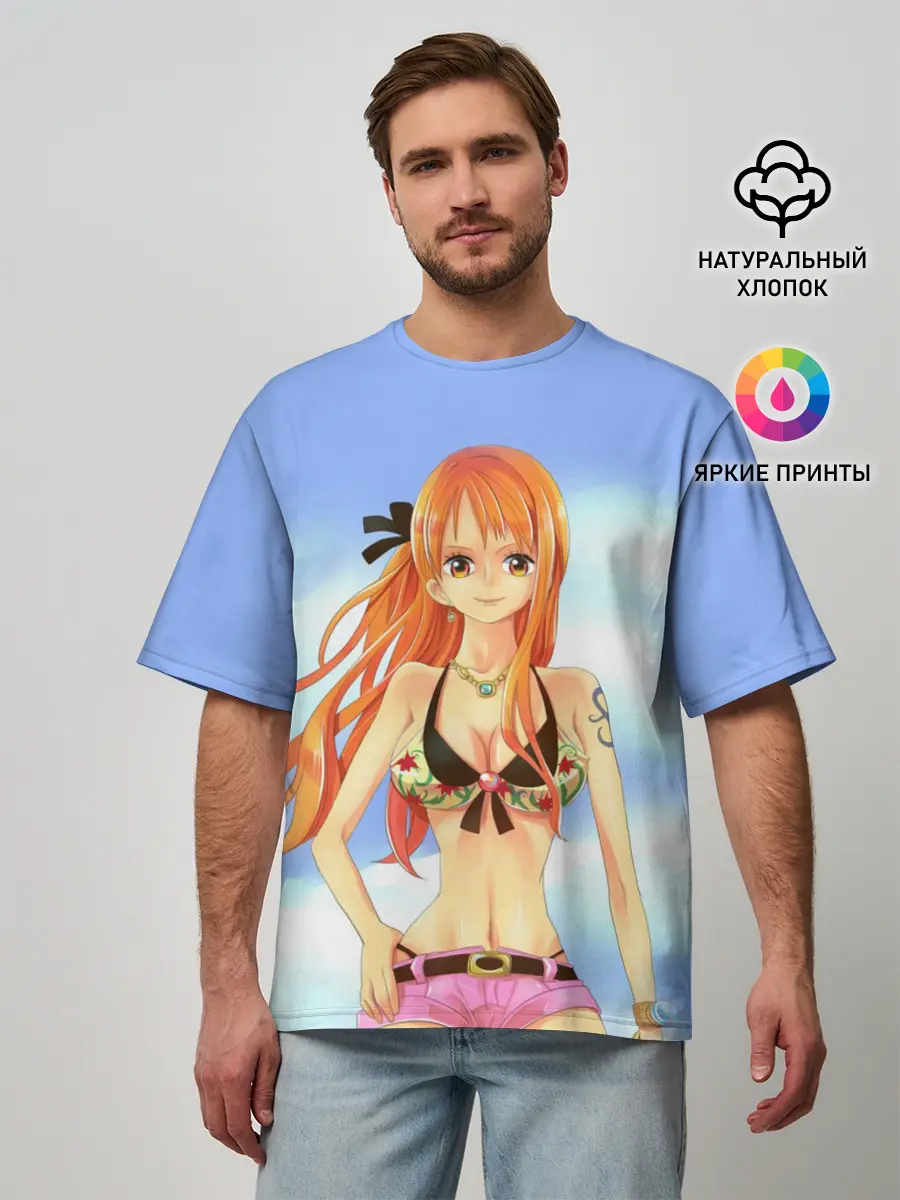 Мужская футболка оверсайз / Рыжая Нами