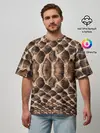 Мужская футболка оверсайз / Snake Skin