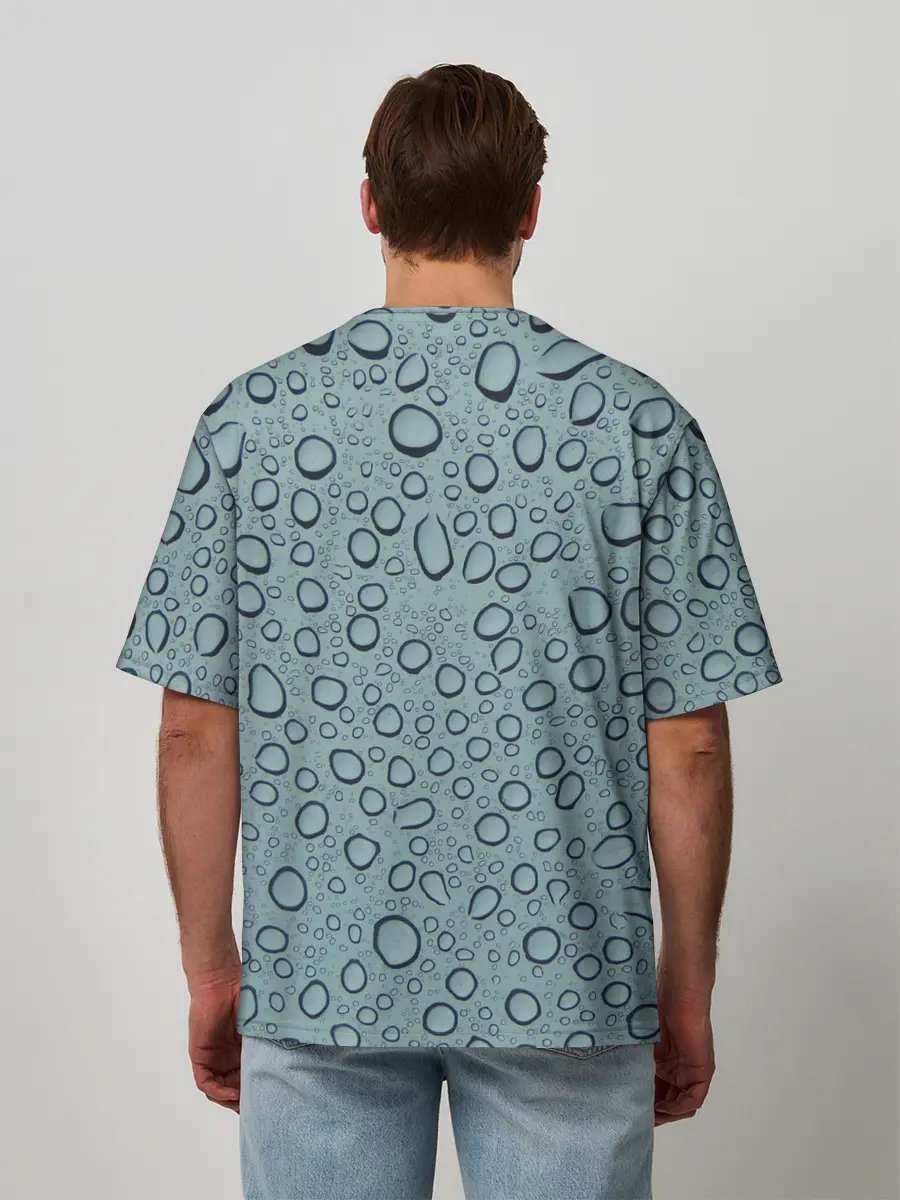 Мужская футболка оверсайз / Капли.