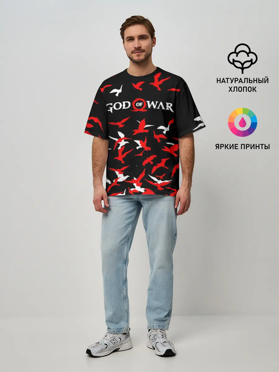 Мужская футболка оверсайз / GOD OF WAR