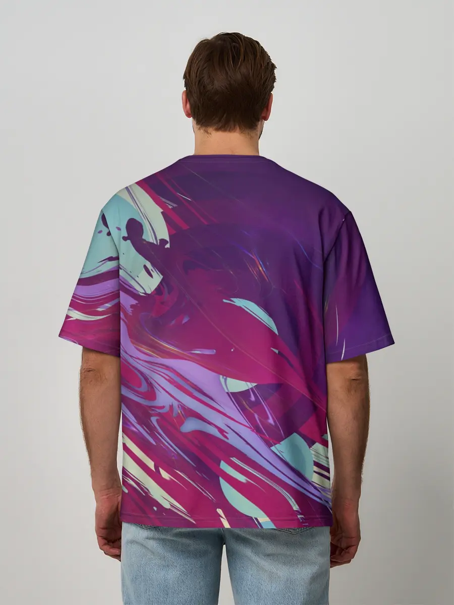 Мужская футболка оверсайз / Мощный градиент