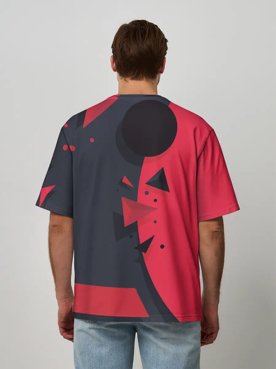 Мужская футболка оверсайз / KILLA красная