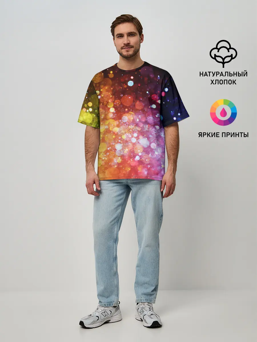 Мужская футболка оверсайз / Боке