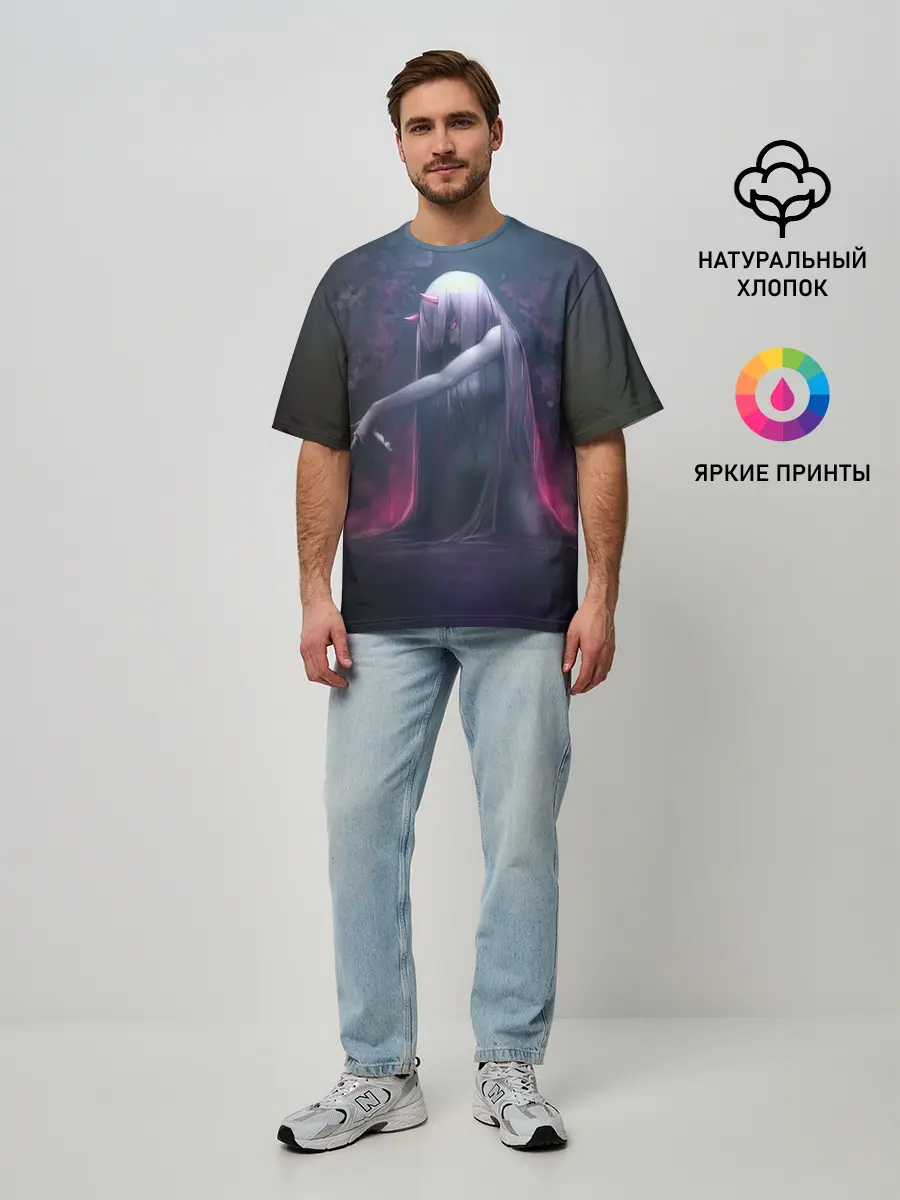 Мужская футболка оверсайз / ноль два облик