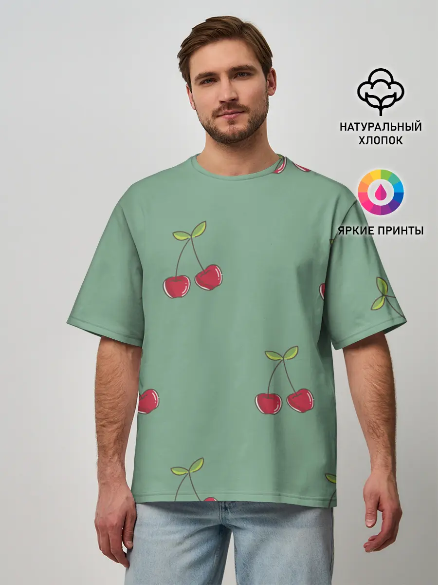 Мужская футболка оверсайз / КраСная Вишня