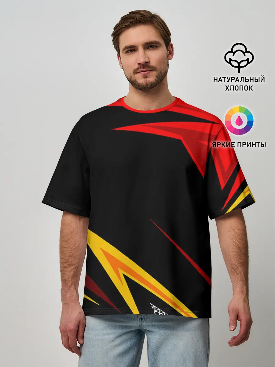 Мужская футболка оверсайз / Уникальные линии