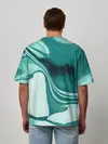 Мужская футболка оверсайз / красочный зелёный развод