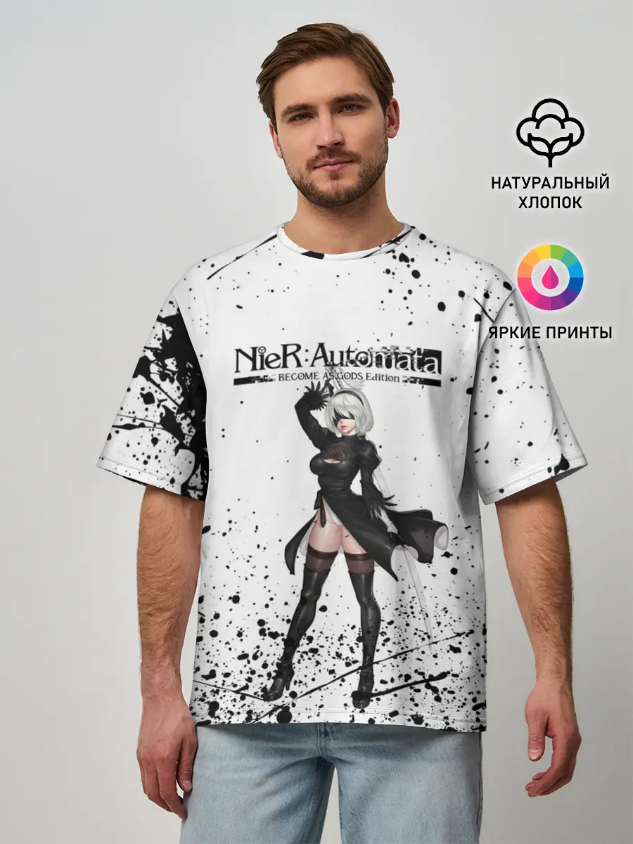 Мужская футболка оверсайз / Nier Automata | YoRHa