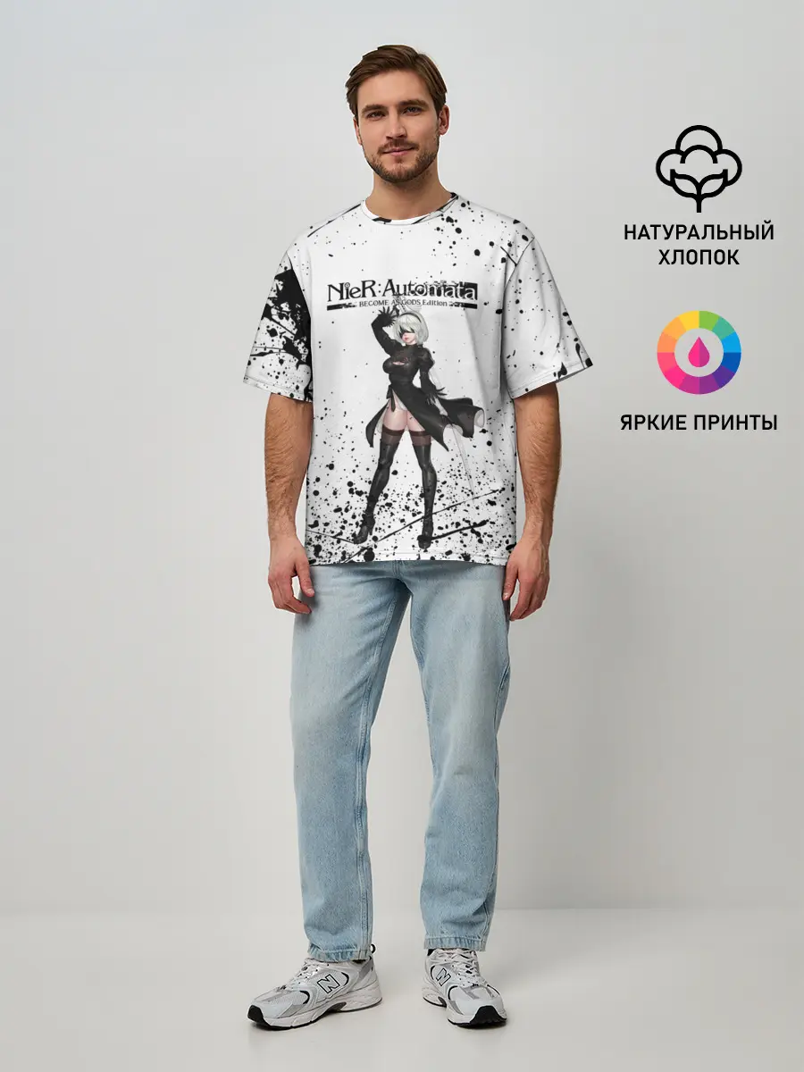Мужская футболка оверсайз / Nier Automata | YoRHa