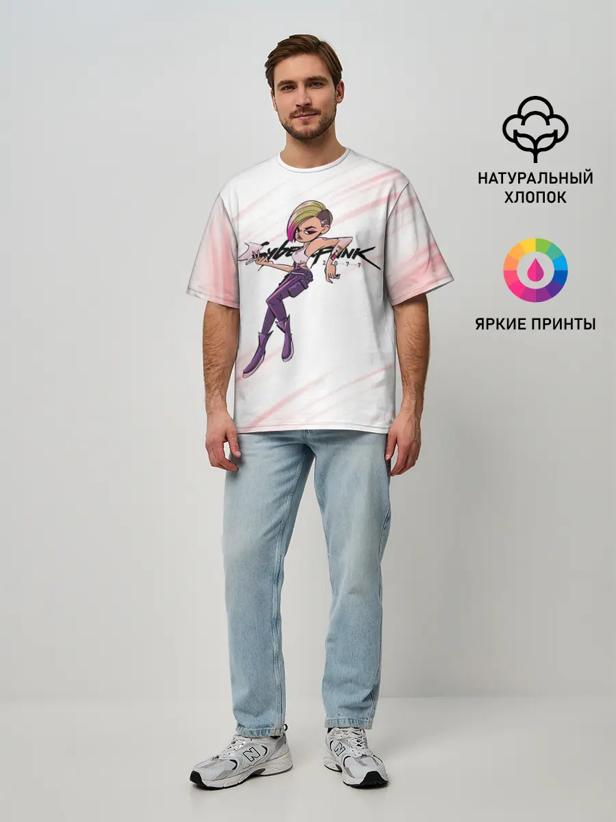 Мужская футболка оверсайз / Moxes Cyberpunk 2077