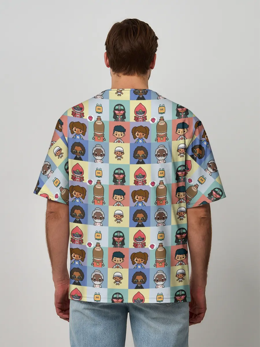 Мужская футболка оверсайз / Toca Boca characters | Тока бока персонажи