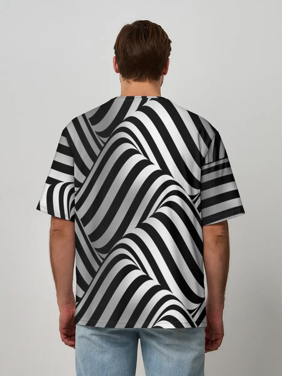 Мужская футболка оверсайз / 3D Иллюзия