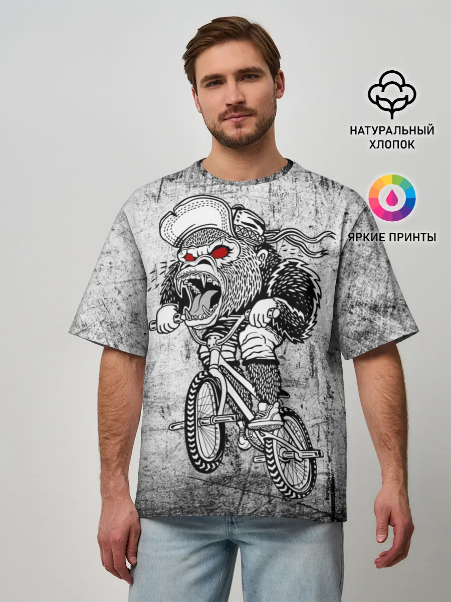 Мужская футболка оверсайз / Junk Ride