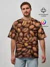 Мужская футболка оверсайз / Кофе 3D