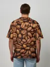 Мужская футболка оверсайз / Кофе 3D