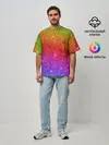 Мужская футболка оверсайз / Блестки радуги