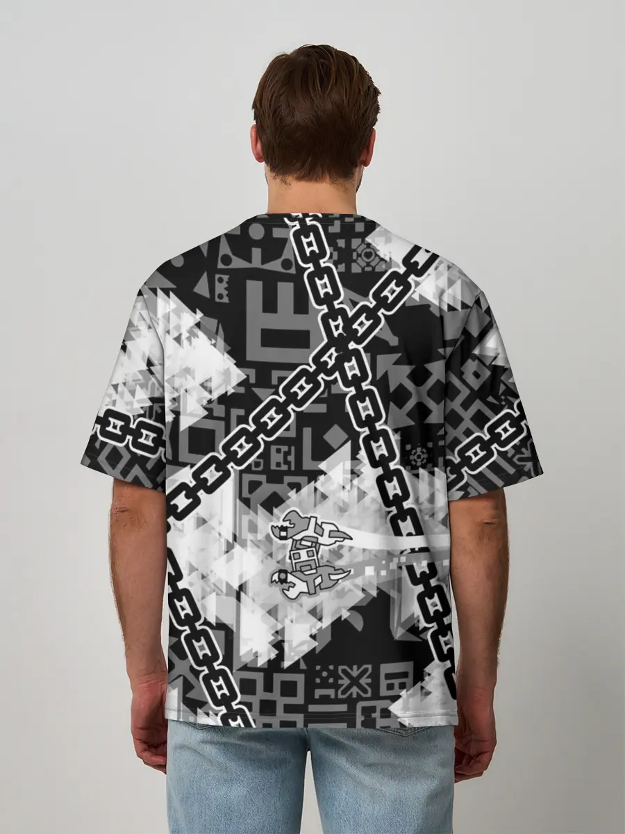 Мужская футболка оверсайз / Geometry Dash