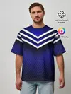 Мужская футболка оверсайз / Sport blue style