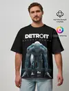 Мужская футболка оверсайз / Детройт: Стать человеком