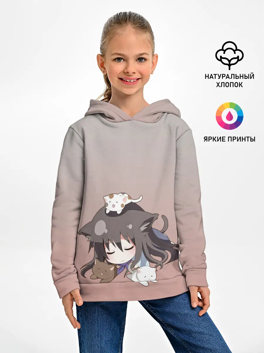 Детское худи / малышка спит ушки котики