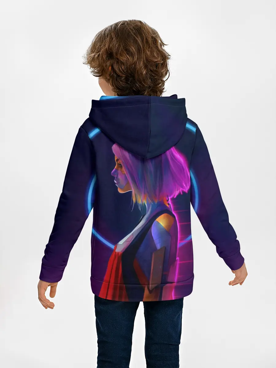 Детское худи / Девушка в неоне