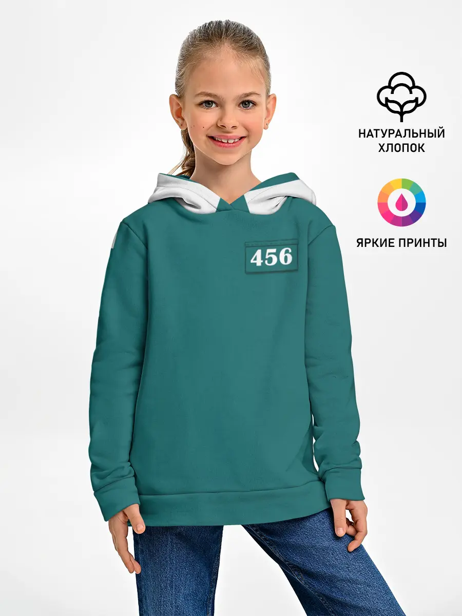 Детское худи / Как в игре в кальмара. Куртка бирюзовая