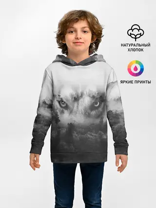 Детское худи / Волк в лесу
