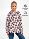 Детское худи / Красно черный узор на белом