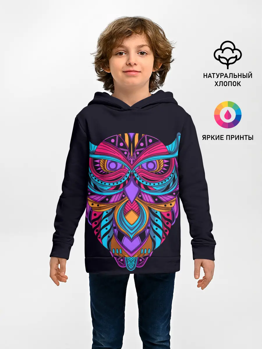 Детское худи / Неоновая сова
