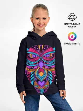 Детское худи / Неоновая сова