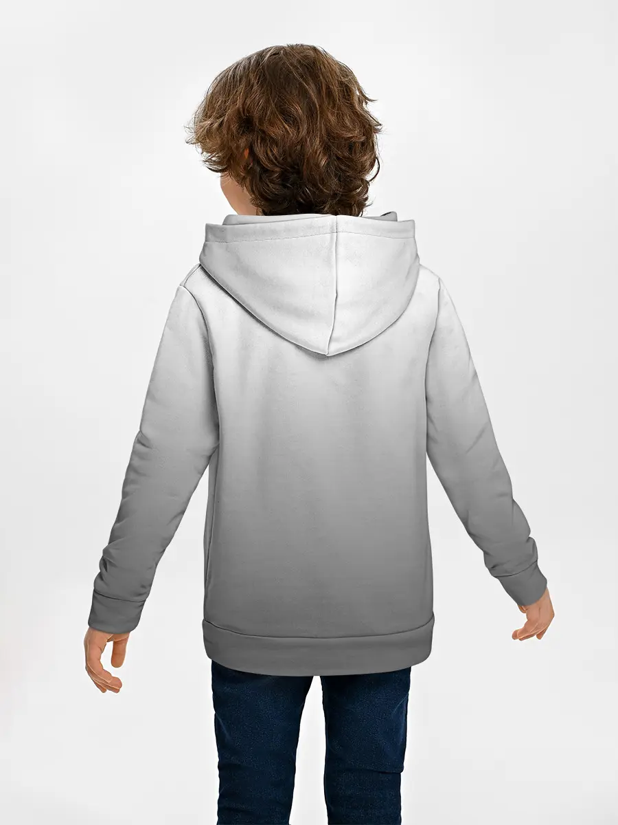 Детское худи / Черно-белый градиент