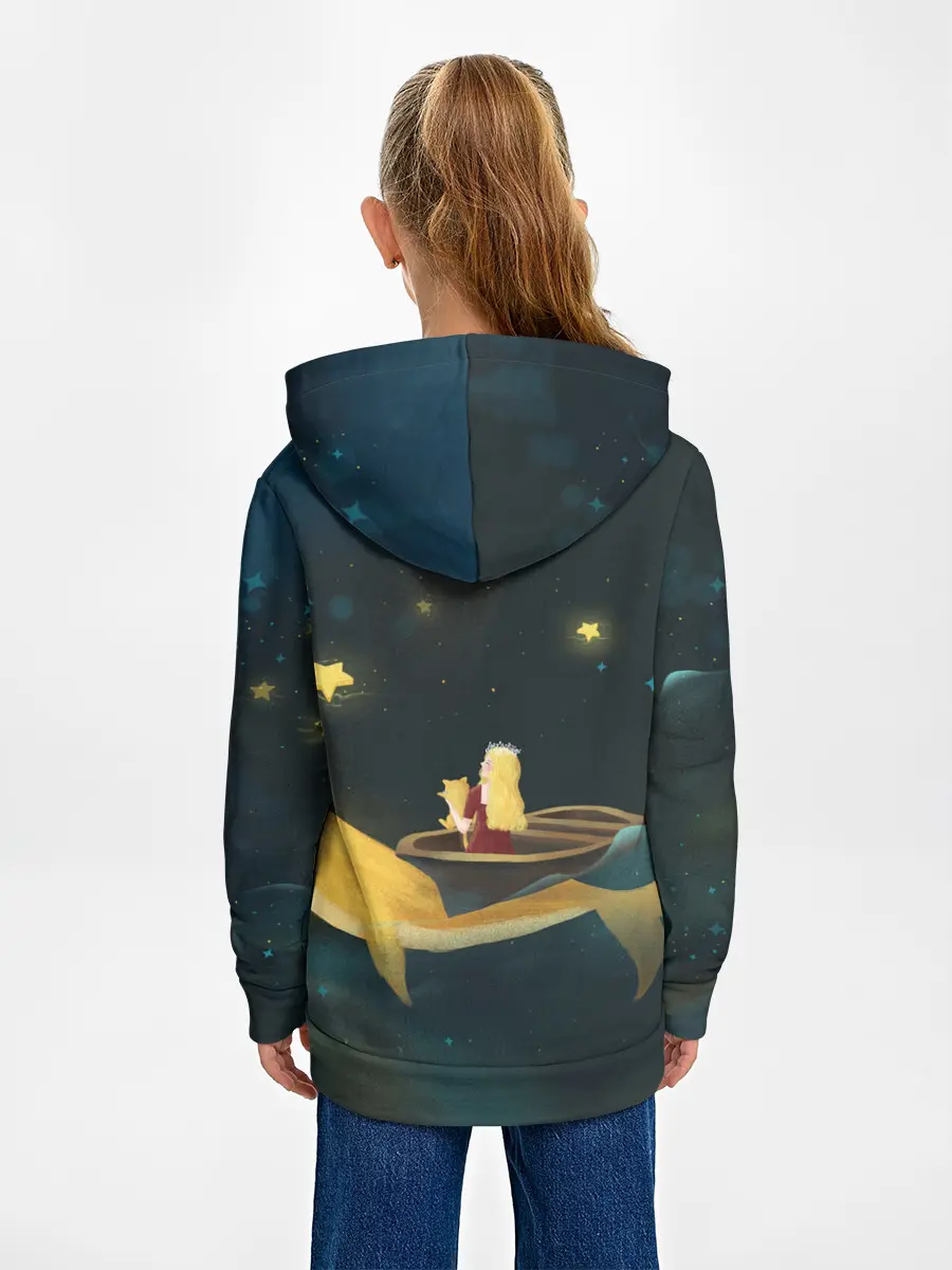 Детское худи / Девушка и кит в облаках