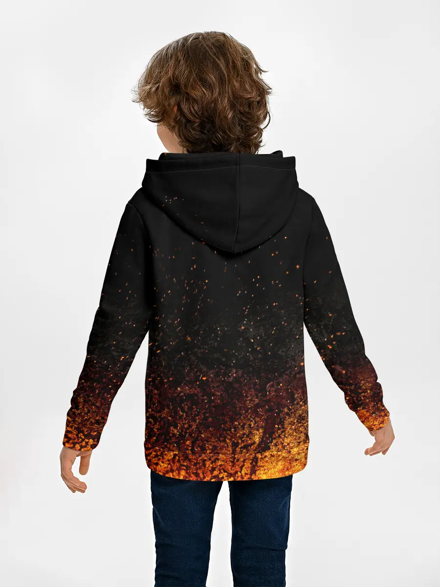 Детское худи / Чёрный клевер Аста в огне