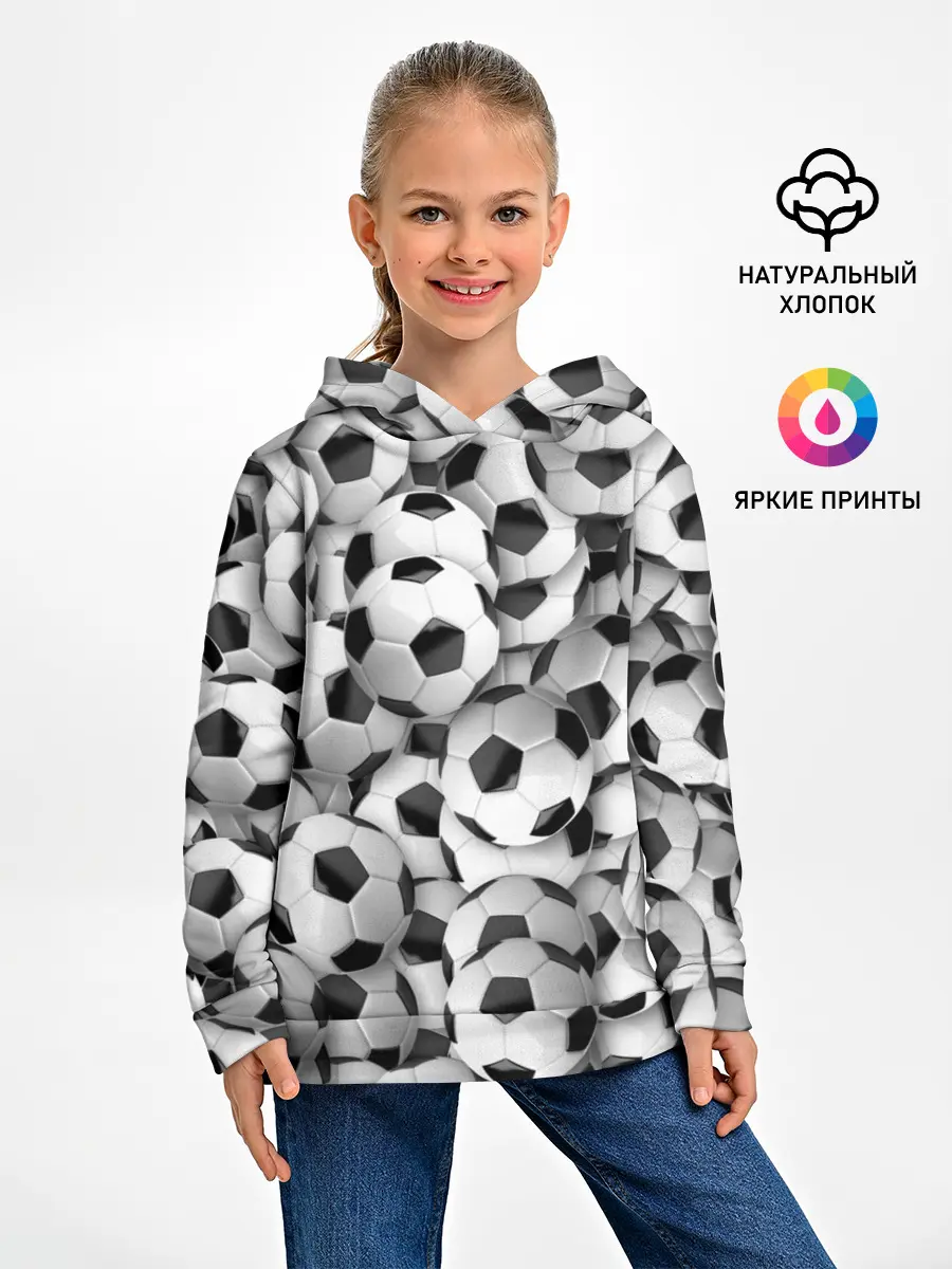 Детское худи / футбольные мячи много