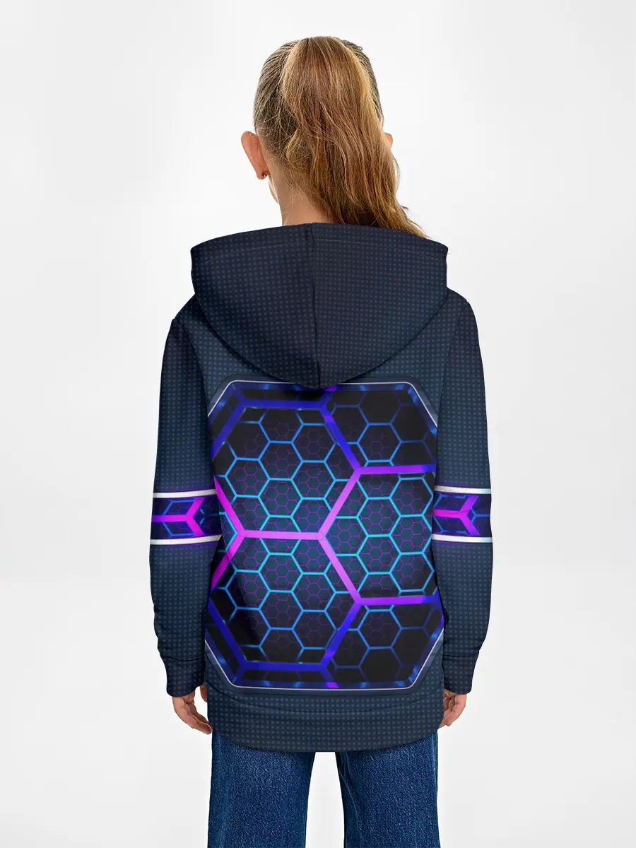 Детское худи / Цветные соты 3D