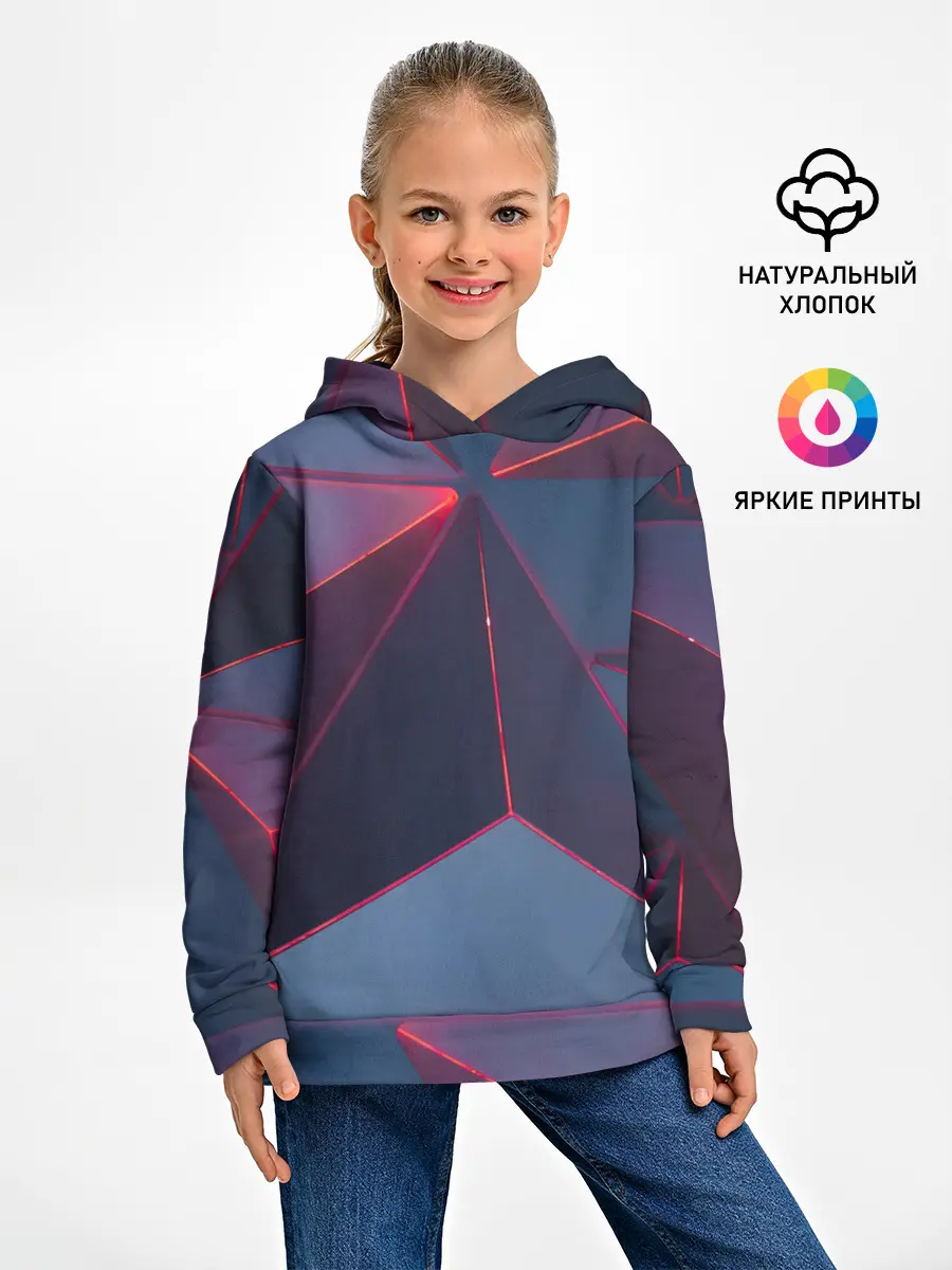 Детское худи / Неоновый треугольник.
