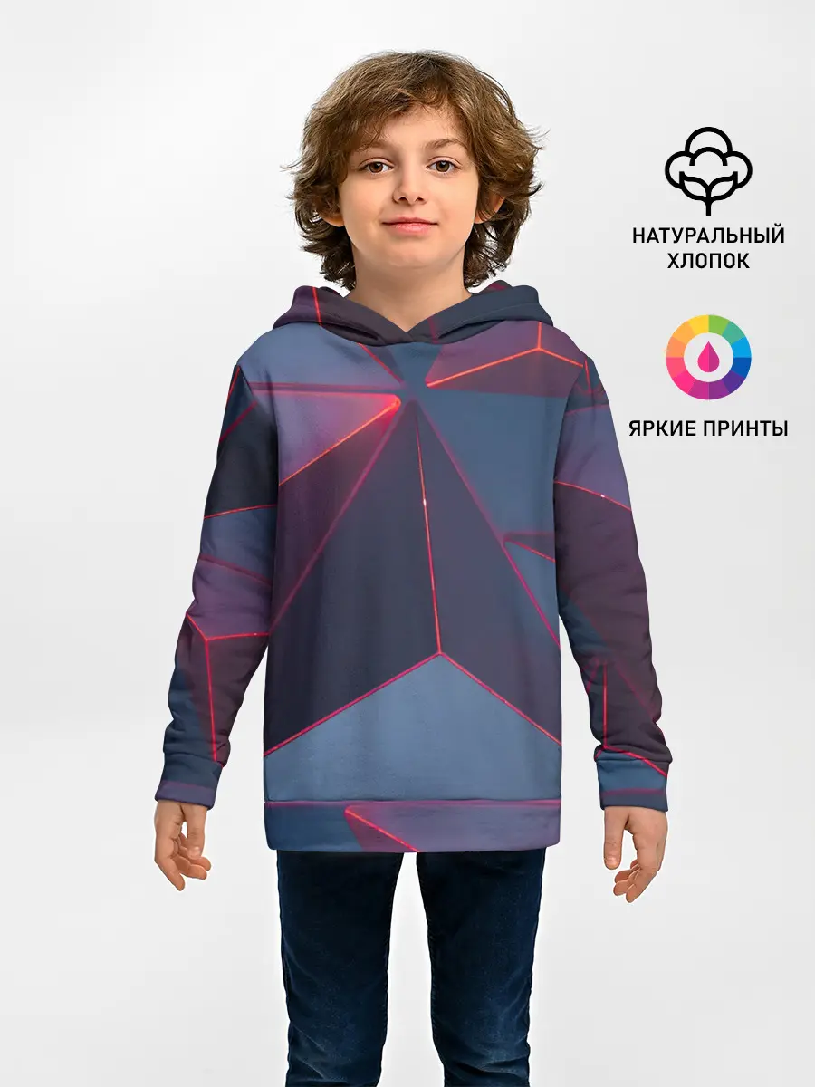 Детское худи / Неоновый треугольник.