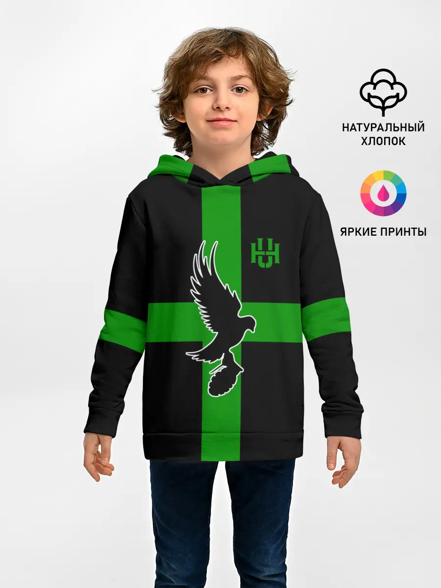 Детское худи / Hollywood Undead заеленный крест