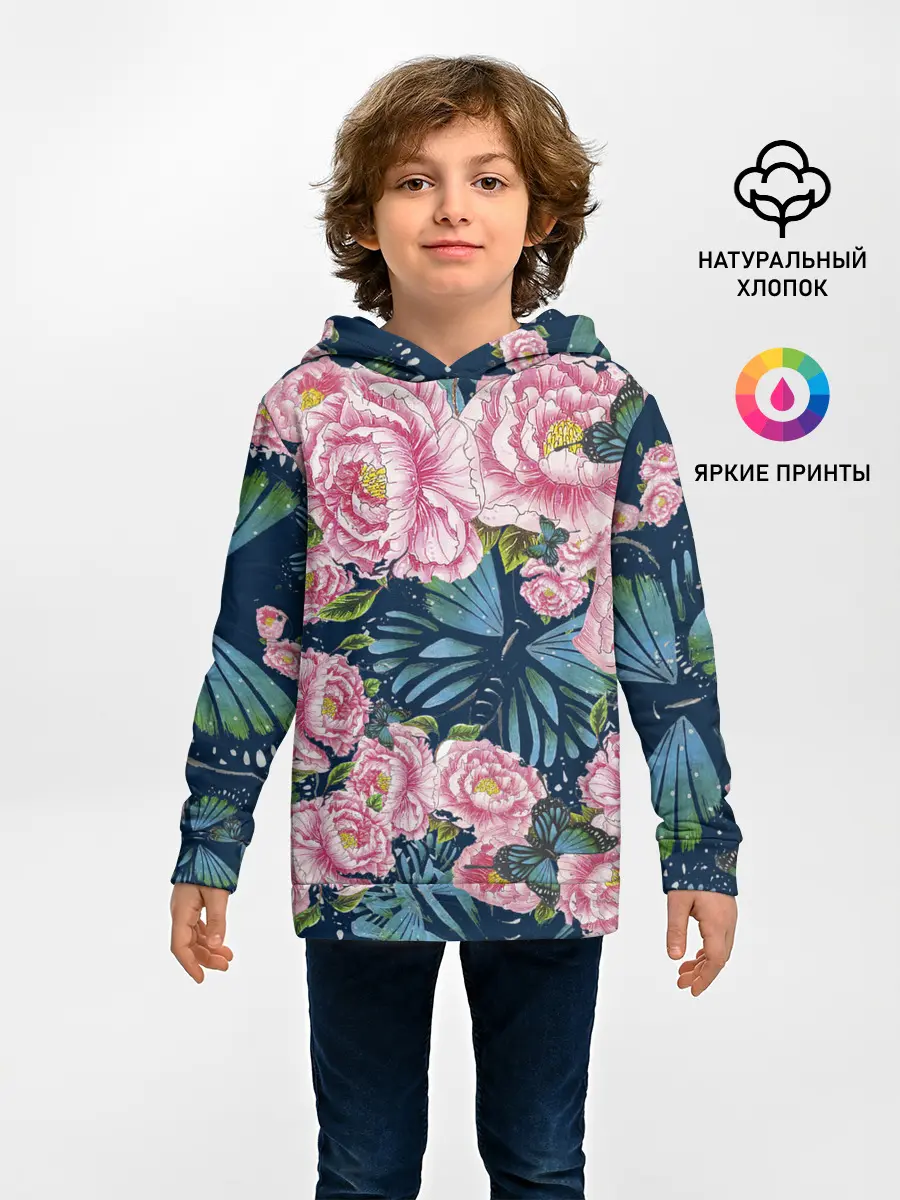 Детское худи / Пионы