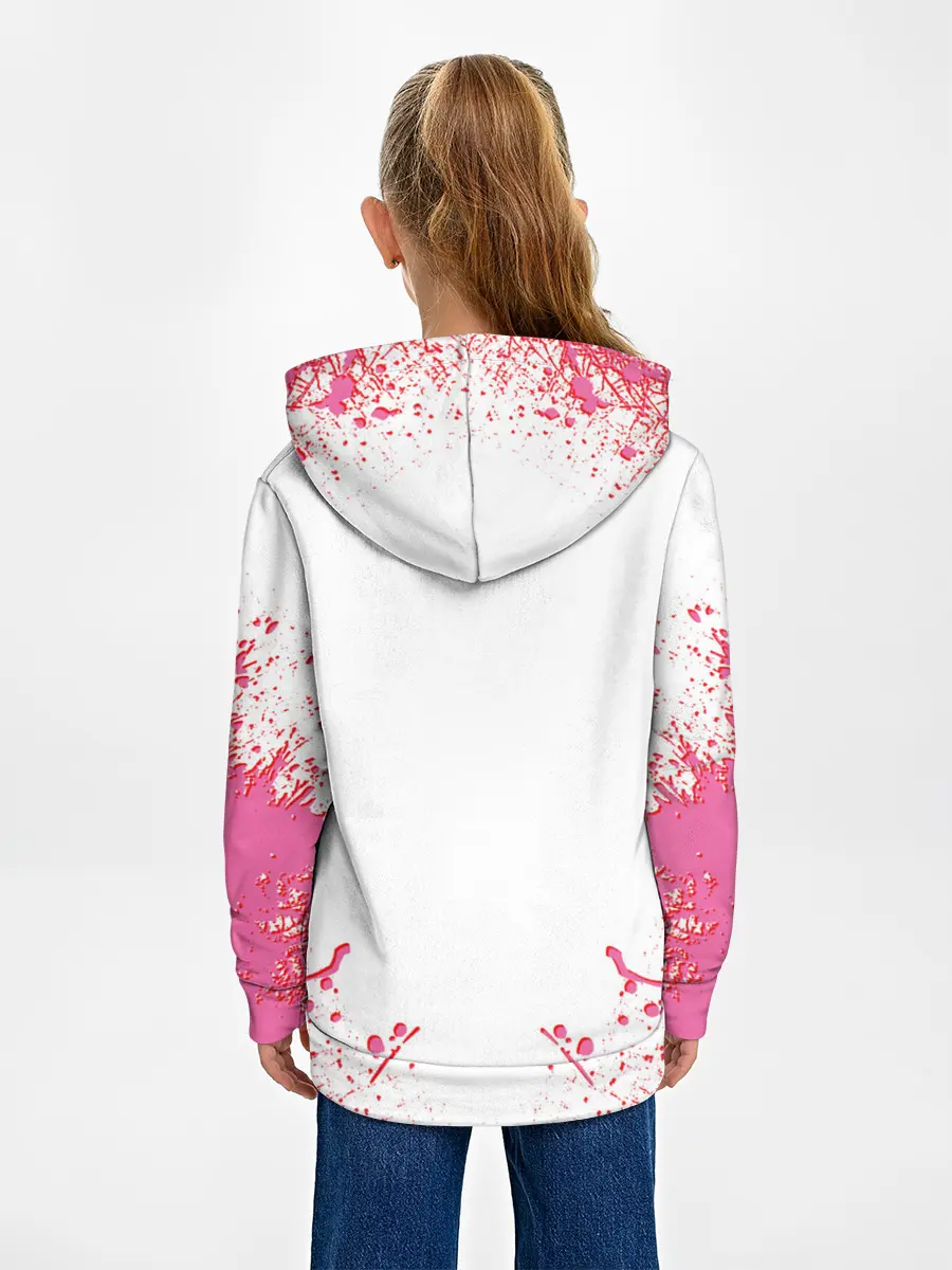 Детское худи / Лого джоджо розовые брызги