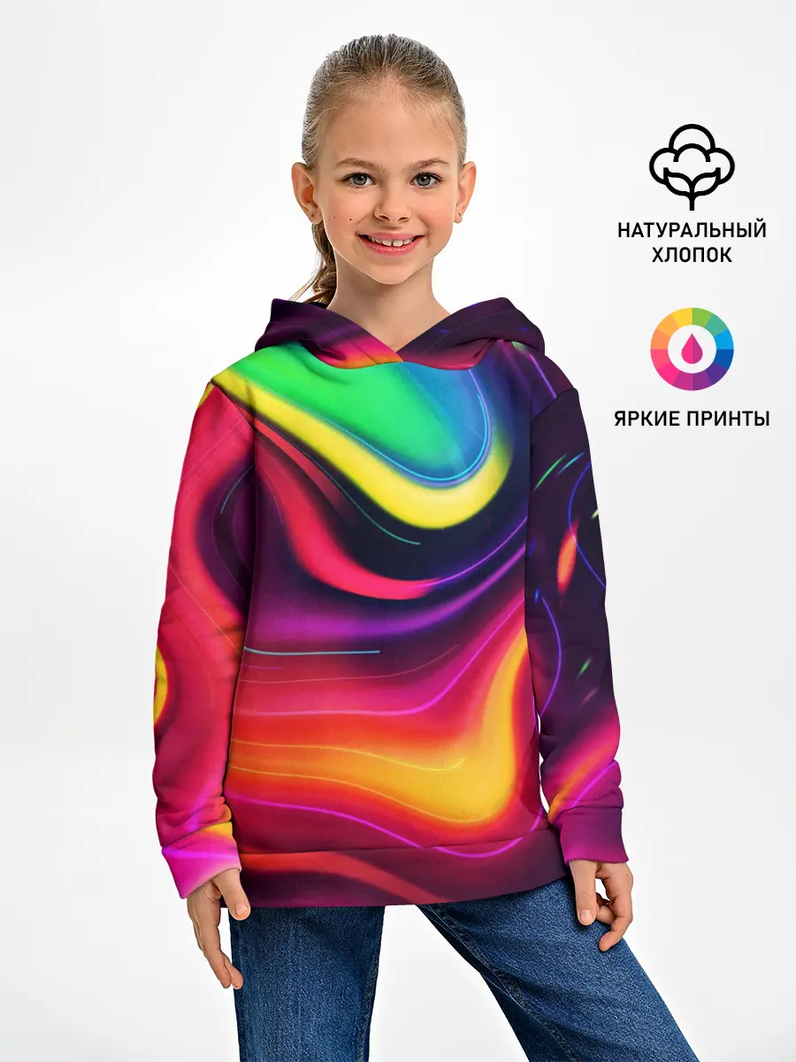 Детское худи / Неоновые пятна