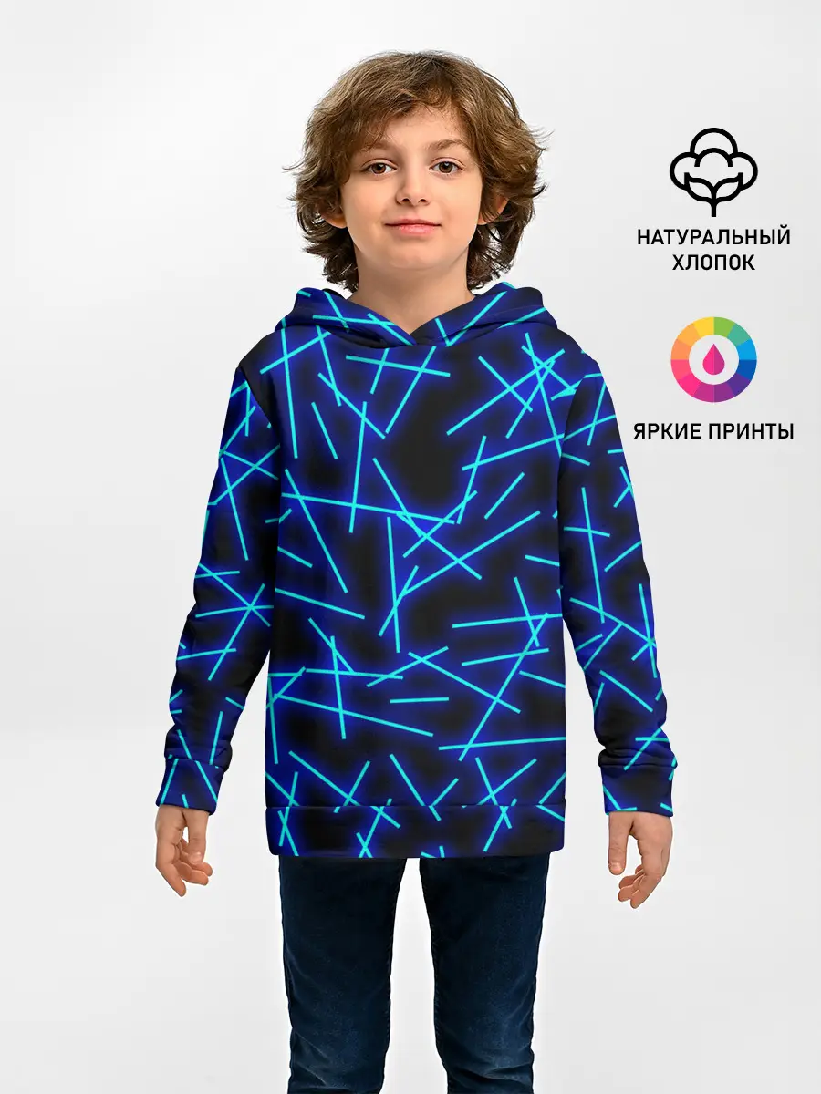 Детское худи / Неоновые линии