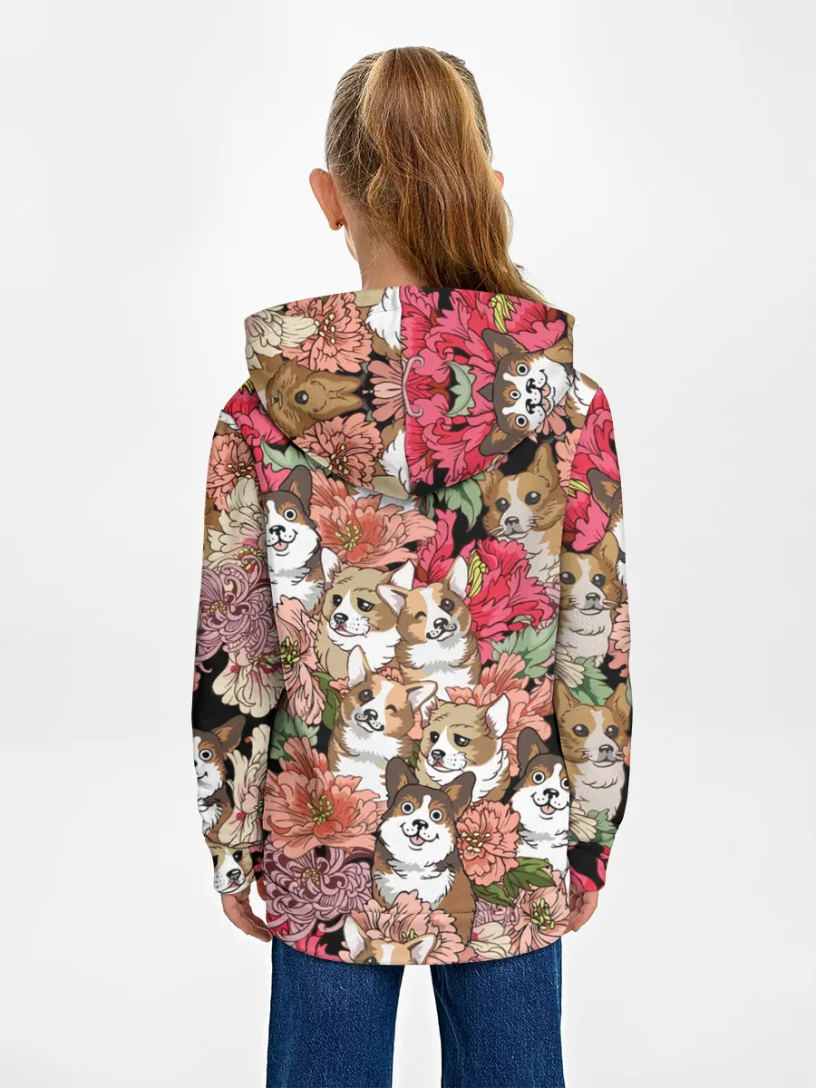 Детское худи / Корги & Цветы