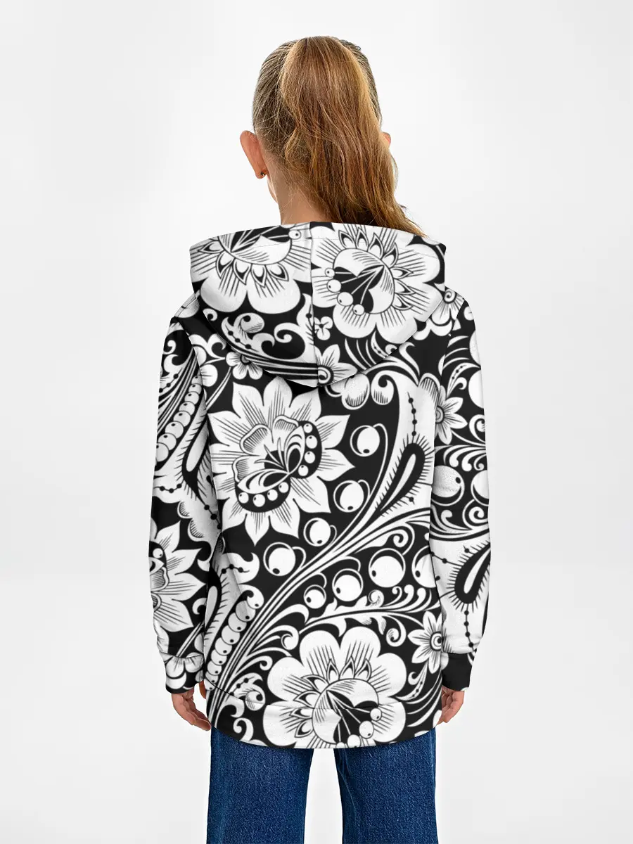 Детское худи / Хохлома чб